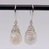 Hoop Huggie Barock Pearl Earrings White Natural Freshwater 925 Sterling Silver Drop Handgjorda stora kvinnor 230831