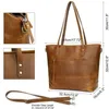 Evening Bags Women Leather Handbag Retro Tote For Handbags And Purses Vegetable Tanned Oversize Shopper Female Travel