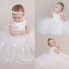 Witte Kanten Doopjurk Voor Baby Meisje Eerste Verjaardag Outfit Meisje Kinderen Bruiloft Jurk Doop Baby Meisje Applique Dress306i