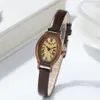 Caijiamin- Diamond New Ladies Watch 20mm Retro Barrel Shell Quartz Watches Student Niche Roman Literary Temperament Old Wristwatch246J