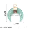 Charms 2 Pcs Crescent Shaped Natural Semi Precious Stone Aura Treatment Gem Decoration Pendant Necklace Jewelry Gifts 15X18Mm Drop Del Dhwi0