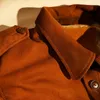 Couro masculino falso luz marrom outono camisa masculina plus size 4xl retro estilo vintage natural pele de carneiro fino ajuste casaco genuíno 230831