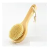 Dry Skin Body Brush With Short Wooden Handle Boar Bristles Shower Scrubber Exfoliating Masr Sn4189 Drop Delivery