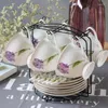 Tassen Untertassen Ins Europäischen Stil Bone China Keramik Kaffee Teetasse Und Teller Set 250 ml Britische Koreanische Blumenmuster Tassen