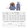 Down Coat -30 1-4 Y Russian Snowsuit Children Sets Baby White Boys Waterproof Clothing Kids Winter Jacket For Girls Enfant Parka