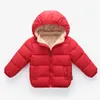 Jackets 2-6 Years Thick Warm Boys Girls Jacket 2023 Winter Hooded Fur Collar Cotton Down Coat For Kids Children Outerwear Snowsuit