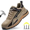 Stövlar oförstörbara säkerhetsmän arbetar sneakers skor för med ståltå cap plattform non glid säkerhet 230830