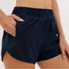 Women lu-33 joga szorty gorące gorące spodnie kieszeń Szybki sucha prędkość gym ubrania sportowe strój oddychający fitness Wysoka elastyczna talia legginsy
