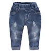 Jeans ienens 2-7y mode pojkar casual jeans byxor baby småbarn pojkes denim byxor barn barn smala långa byxor botten kläder 230830