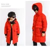 Unten Mantel 2023 Kalten Winter Kind Kleidung Mode Mädchen Weihnachten Oberbekleidung Rot Schwarz Jungen Jacke Baumwolle Lange Große Tasche