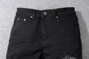 565 black with holes Men's patch stretch slim skinny high-street jeans
