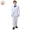 Suits Boys White Wedding Suit Kids Formal Blazer Clothing Set Children Day Graduation Chorus Performance Costume Coat Vest Pants 3Pcs 230830