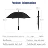 우산 긴 손잡이 순수한 흑인 비즈니스 우산 남성 여행 비 여성 강한 이중 바람 방전 유리 파이버 파라솔