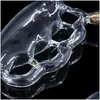 Smoking Pipes New Clear Finger Pipe Oil Burner Portable Glass Water Hand Bowl Thick Pyrex Bubbler Tobacco Nail Transparent Accessories Dhyjx