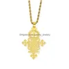 Breloques éthiopienne/érythréenne traditionnelle couleur or croix pendentif collier mode érétrienne croix coptes chaîne bijoux charmes goutte Delive Dhaxw