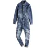 Heren Mode Gescheurde Jeans Bib Overalls Verontruste Denim Jumpsuits Mannelijke Jarretel Broek Met Gaten Maat M-XXL246r