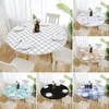 Table Cloth Round Waterproof Non-slip Elastic Tablecloth Classic Pattern Cover Home Kitchen Dining Room Decoration