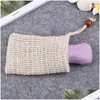 Neatening Mesh Soap Saver Puches Holder For Shower Bath Foaming Natural Bag Sisal DC632 Drop Delivery