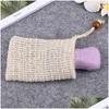 Versäubern Mesh Seife Saver Beutel Halter für Dusche Bad Schäumen Natürliche Tasche Sisal Dc632 Drop Lieferung