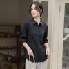 Blusas femininas chiffon blusa moda elegantes roupas femininas escritório senhoras topos listrado preto quartered camisas de manga curta
