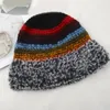 Berets Traveling Bucket Hat Crochet Stripe Pattern Fisherman For Teenagers Sports