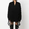 Kvinnors tröja's tröja Autumn 2023 Korean Fashion Mesh Splice Sticked Cardigan Wool Blend Långärmad topp Y2K Vintage Stretch Knitwear 230831