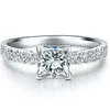 FG Princess Cut 1 5 NSCD 시뮬레이션 Princess Cut Diamond Promise Ring Ring Ring Ring 274H