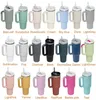 US Wareshouse Mugs 40oz Mugs Tumbler with Handle Tumblers Fants Straw Straw Stains Stail Coffee Termos Cup Logo