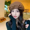 Berets Summer Japanese Bow Beret Women in Autumn and Winter Versatile Small Face Fashionable Artist Hat Korean Version Octagonal