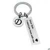 Keychains Lanyards Drive Safe Keychain A-Z 26 Initials Lettering Men Women Boyfriend Husband Key Chain Birthday Chritsmas Fathers Da Dh7Pc