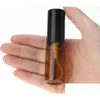 Parfüm Şişesi Toptan 1000 PCS/Lot 10ml 15ml 20ml Amber Püskürtme Şişeleri Doldurulabilir Püskürtme Boş Stok Damında Siyah Kapaklar DH9BS