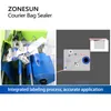 Zonesun 자동 택배 백 실러 플라스틱 파우치 밀봉 기계 통합 라벨링 제품 포장 ZS-TB103