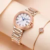 Zegarek karnawałowy kwarcowy zegarek zegarek ze stali nierdzewnej Diamentowy szafir Waterproof Waterproof Auto Data Watches Relogio feminino