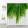 Cortinas de ducha Cortinas de ducha de hojas Impresión Decoración del hogar Cortinas de baño con plantas verdes tropicales Cortinas de baño de selva tropical R230831