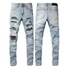 Mäns jeans Mens Designer Star High Elastics Distressed Ripped Slim Fit Motorcykelcyklist för män Fashion Black Pants Senaste version