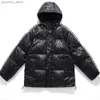 Men's Down Parkas Shiny Short Hooded Winter New Thickening Trend Duck Warmth Fashion Casual Loose Down Jacket Men Q230831