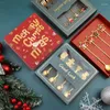 Dinnerware Sets Christmas Spoon And Fork Set Cartoon Cute Fun Year Santa Claus Creative Dessert Gift Box