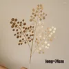 Decorative Flowers Artificial Gold Ginkgo Eucalyptus Leaf Rose Fake Flower DIY Year Home Party Christmas Decoration Wedding Arrangement