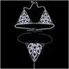 Altri set di gioielli Stonefans Y Body Jewlery Bralette Catena Top per le donne Foglia Bikini Cristallo Biancheria intima Catene Lingerie Gioielli T2005 Dhtdo