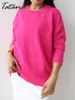 Pulls pour femmes Basic Oversize pour femmes Automne Rose Rouge Pull tricoté Top Candy Couleurs Hiver Chaud Doux O Cou Baggy Jumper 230831