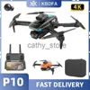 Simulateurs KBDFA nouveau P10 8K Drone professionnel FPV double caméra HD ESC WIFI 5G Transmission Quadcopter évitement d'obstacles Drone pour enfants x0831