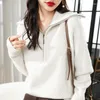 Women's Sweaters Woman's Casual Pullover Female Long Sleeve Turn-Down Collar Zipper Jumper Winter Thick Wool Knitted Tops Blouse My