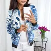 Jaquetas femininas 2023 mulheres casual diário leve zip up jaqueta floral impressão casaco gola curta esportes trench coats