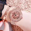 Montres-bracelets 2023 Temps de courir la montre femme Vibrato Net Celebrity Ladies Fashion Full Diamond étanche