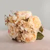 Decorative Flowers 1 PCS 30cm Artificial Peony And Hydrangea Silk Bouquet Home Decor House Room Decoration Gift F849