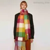秋のマルチカラー格子縞のスカーフフリンジアック虹のファッションショールメンズと女性