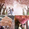 Fleurs décoratives 2023 branche de fleur de cerisier artificielle soyeuse haute simulation prune japonaise pour décoration de mariage mural floral 120 cm