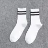 Unisex strumpor kvinnor män vit svart besättning strumpor kvinnliga manliga solida färg strumpor korta bomullsstrumpa randiga soks vår sommar sox