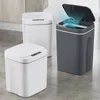 Waste Bins Smart Trash Cans Automatic Sensor Bin For Bathroom Kitchen Garbage Can With LED Light Intelligent Living Room Recycle 230830