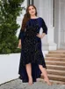 Plus size vestidos de noite feminino veludo vintage mangas compridas luxo formal dama de honra festa baile vestido elegante bodycon